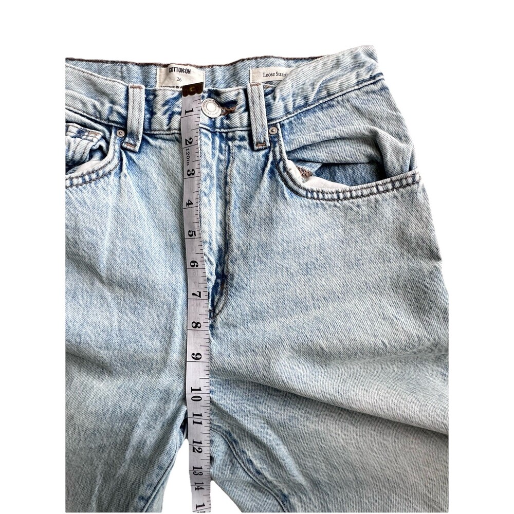 Cotton On Womens Light Wash Denim Loose Straight High Rise Size 26 - Picture 5 of 9